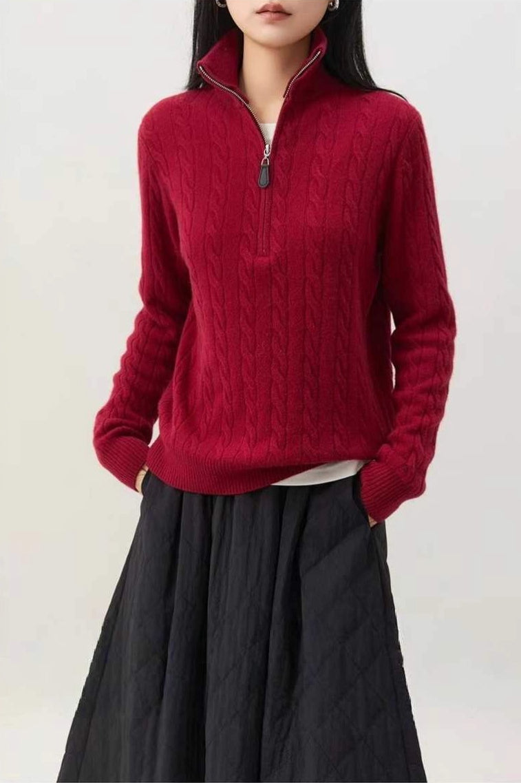 Cable Knit Half Zip Sweater Main image