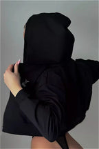 Rhinestone Dollar Graphic Cropped Zip Hoodie