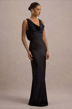 Satin Mermaid Low-Back Party Dress