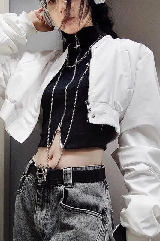 Lapel Short Moto Fashion Jacket Main image