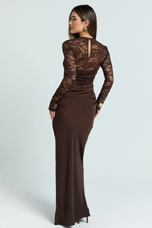 Lace Panel Bodycon Lace Dress