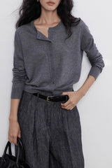 Lightweight Crewneck Knit Top