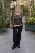 Jacquard Knit Button Sweater