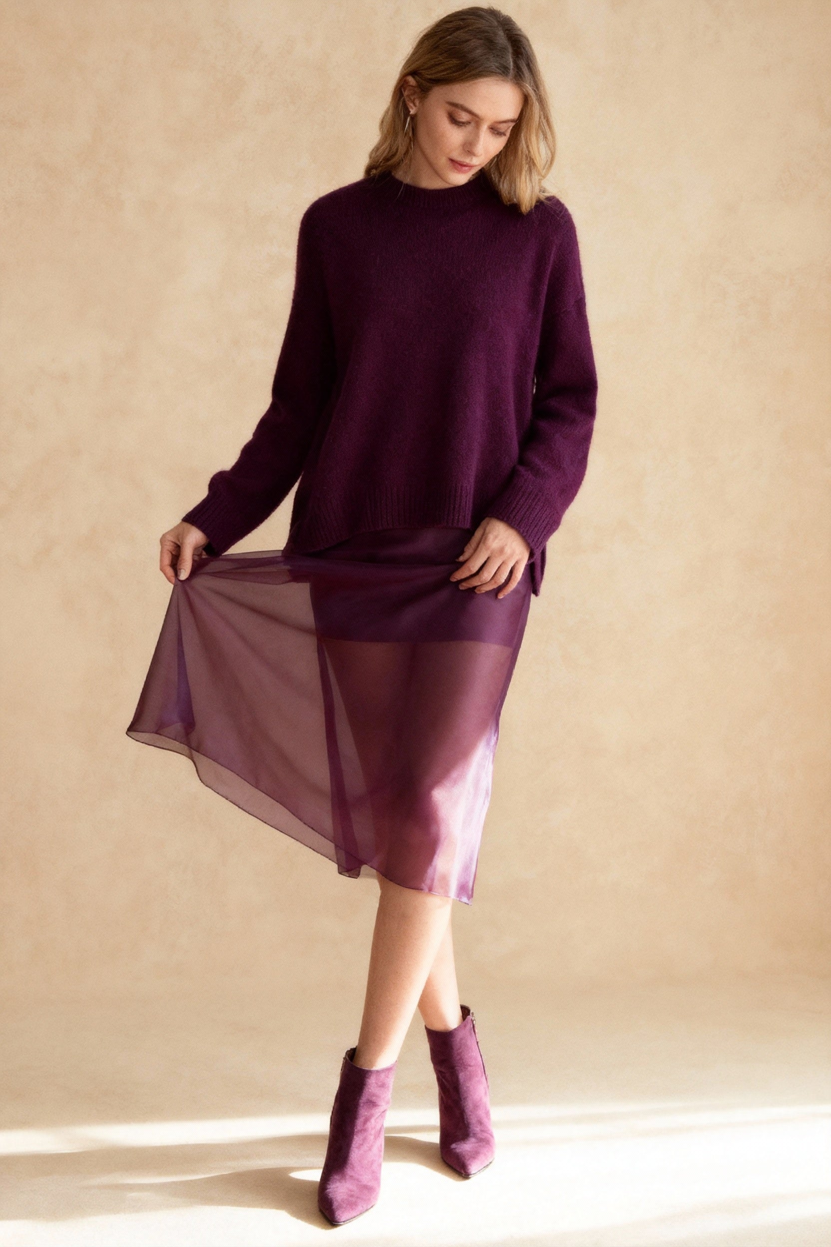 Sheer High Waist Midi Skirt Secondary image