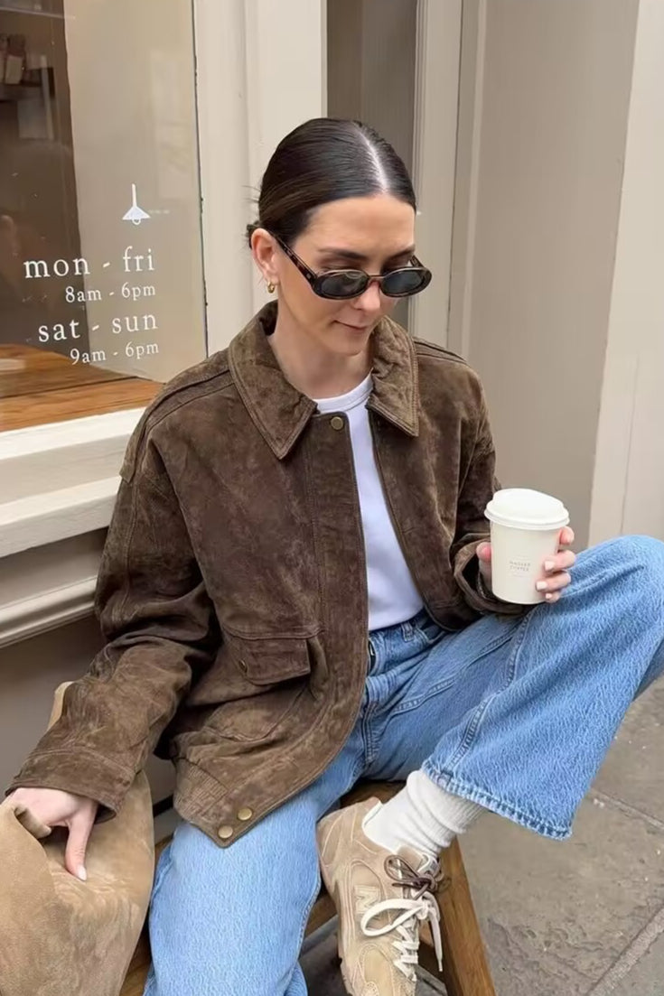 Retro Washed Aviator Style Jacket Main image