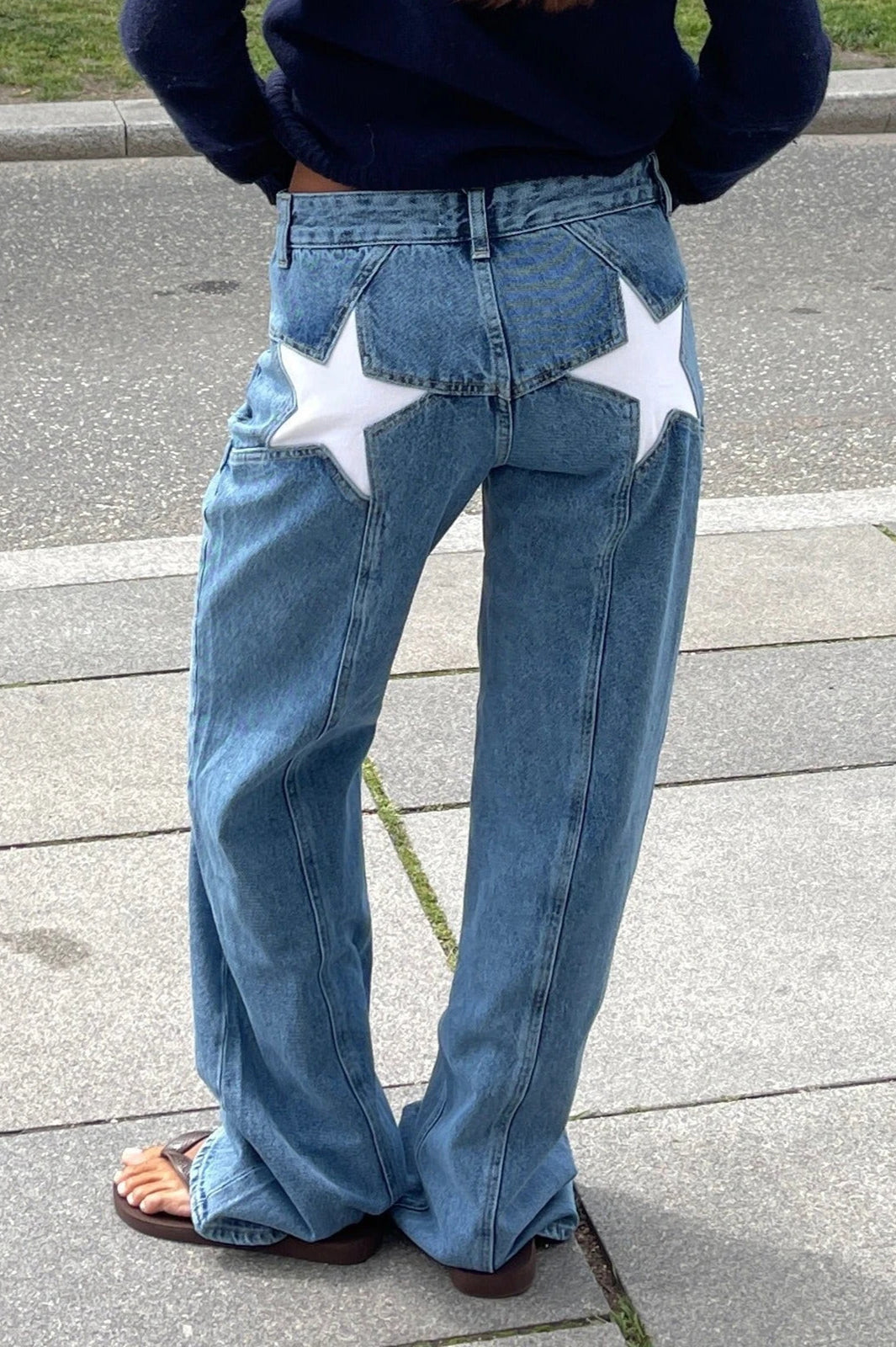 Star Print Loose Wide Leg Jeans Secondary image