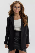Lightweight Single Button Draped Blazer