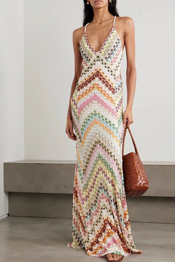 Bodycon Position Print Slim Party Chic Boho Dress Secondary image