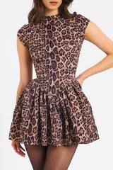 Flirty Leopard Backless Party Dress