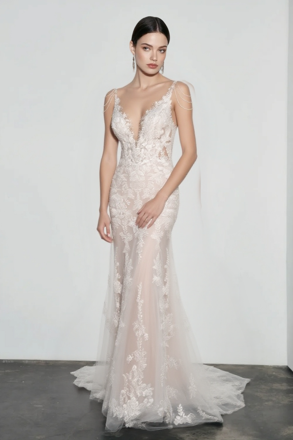 Spaghetti Strap Lace Mermaid Wedding Dress Main image