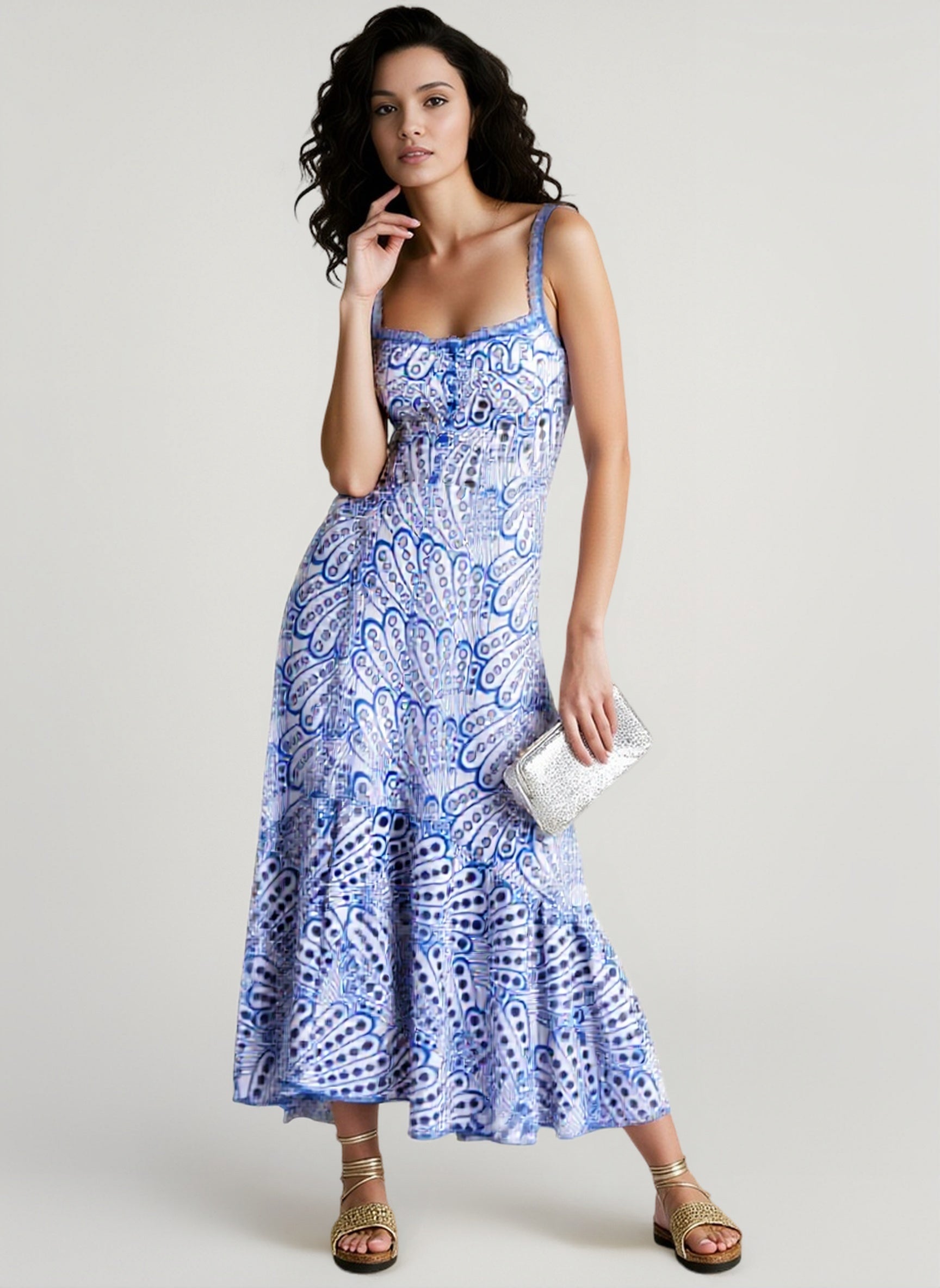 Slim Eyelet Sleeveless Vacation Dress Secondary image