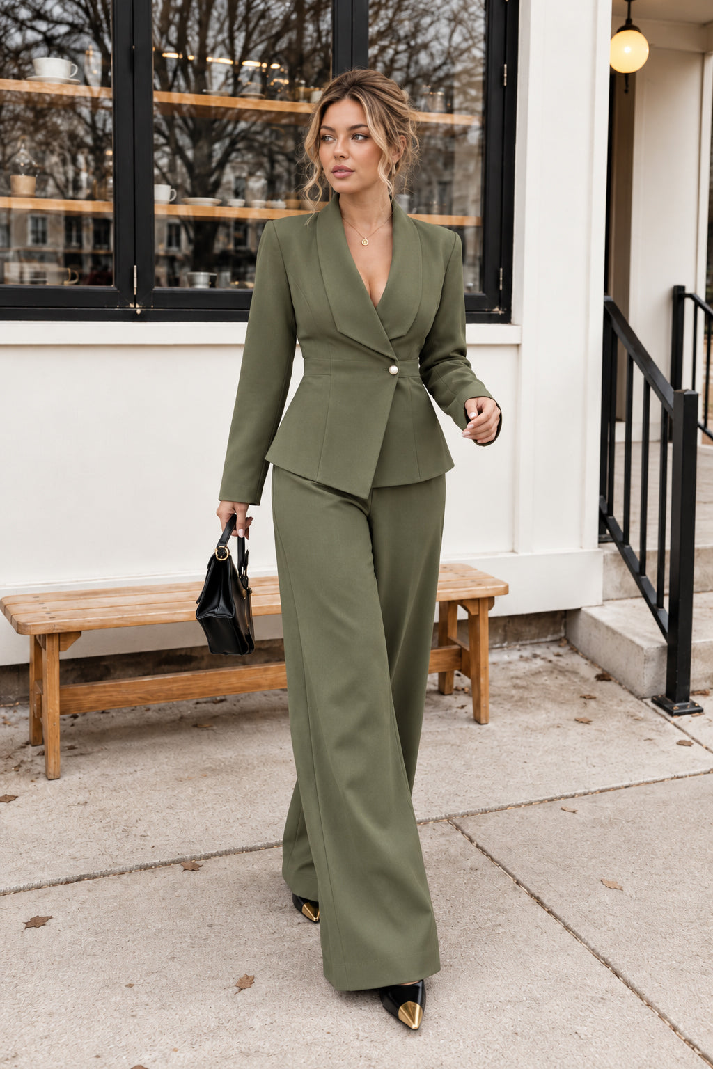 Long Sleeve Two Piece Blazer Pants Set