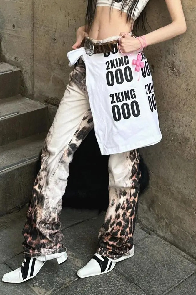 Hip-Hop Leopard Baggy Jeans Secondary image