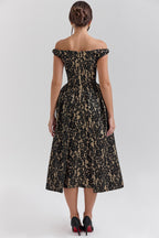 Off Shoulder Backless Wrap Floral Dress