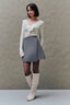 High Waist A Line Slit Skirt