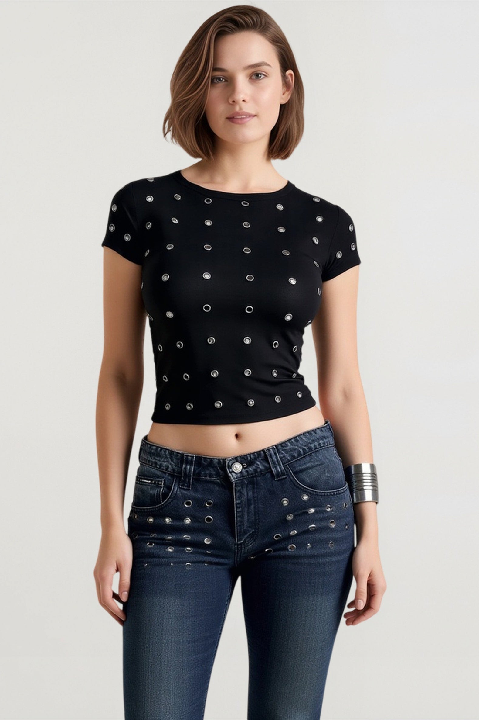 Metal Trim Fitted T-shirts Main image