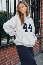 Number Graphic Oversized Pullover Hoodie