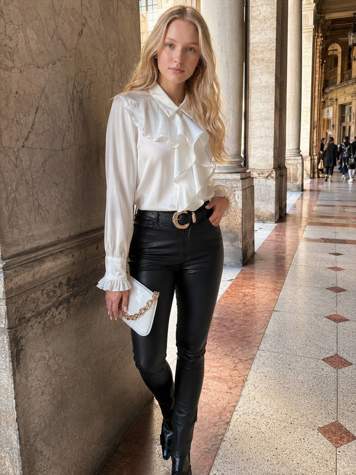 Ruffle Layered Long Sleeve Blouse Main image