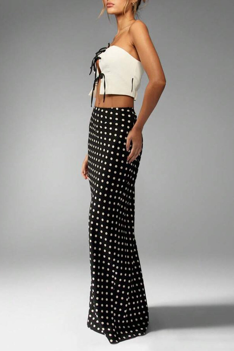 Polka Dot Office Bodycon Midi Skirt Secondary image