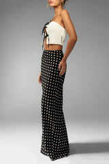 Polka Dot Office Bodycon Midi Skirt