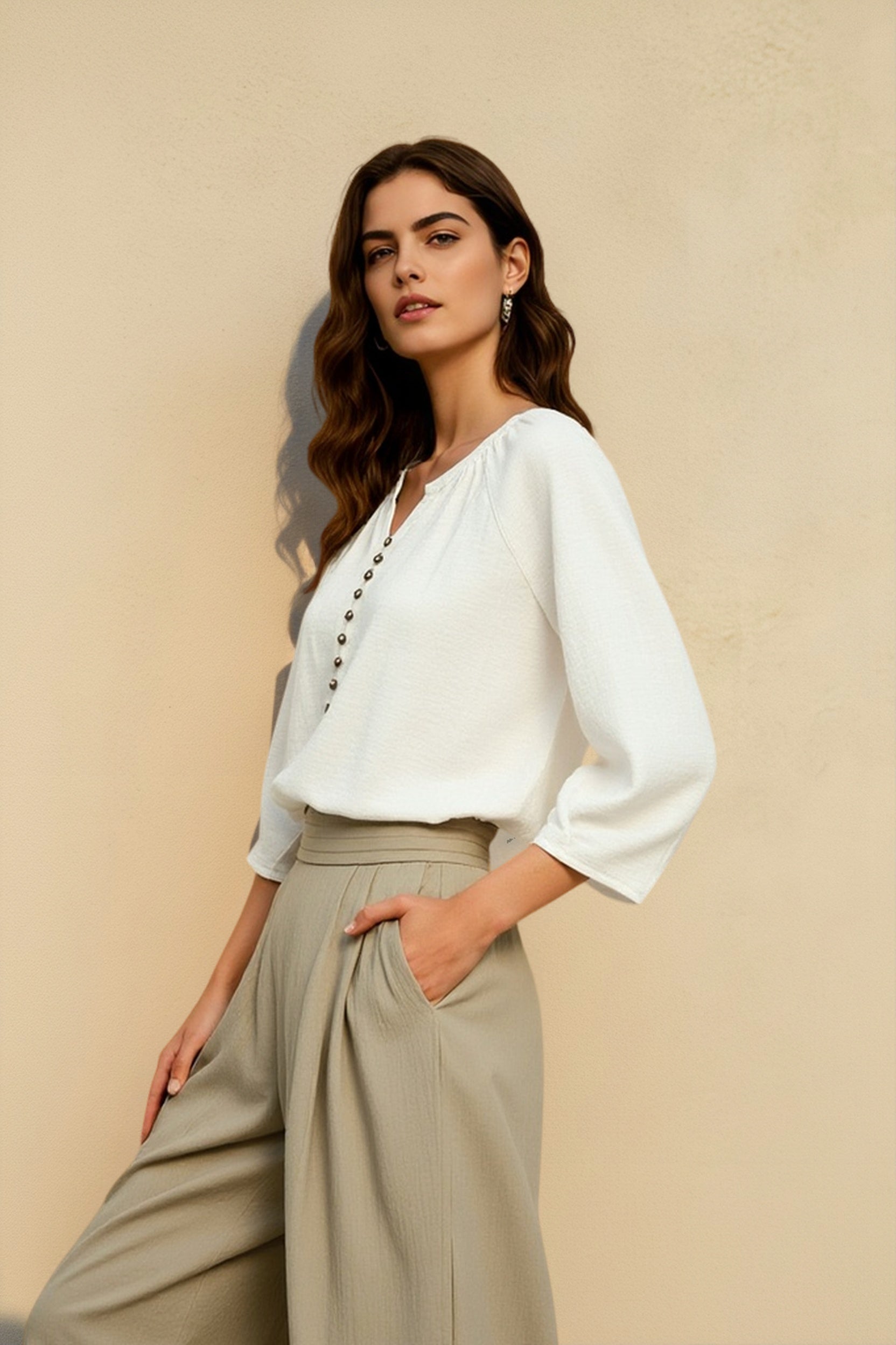 Linen French Casual Blouse Secondary image