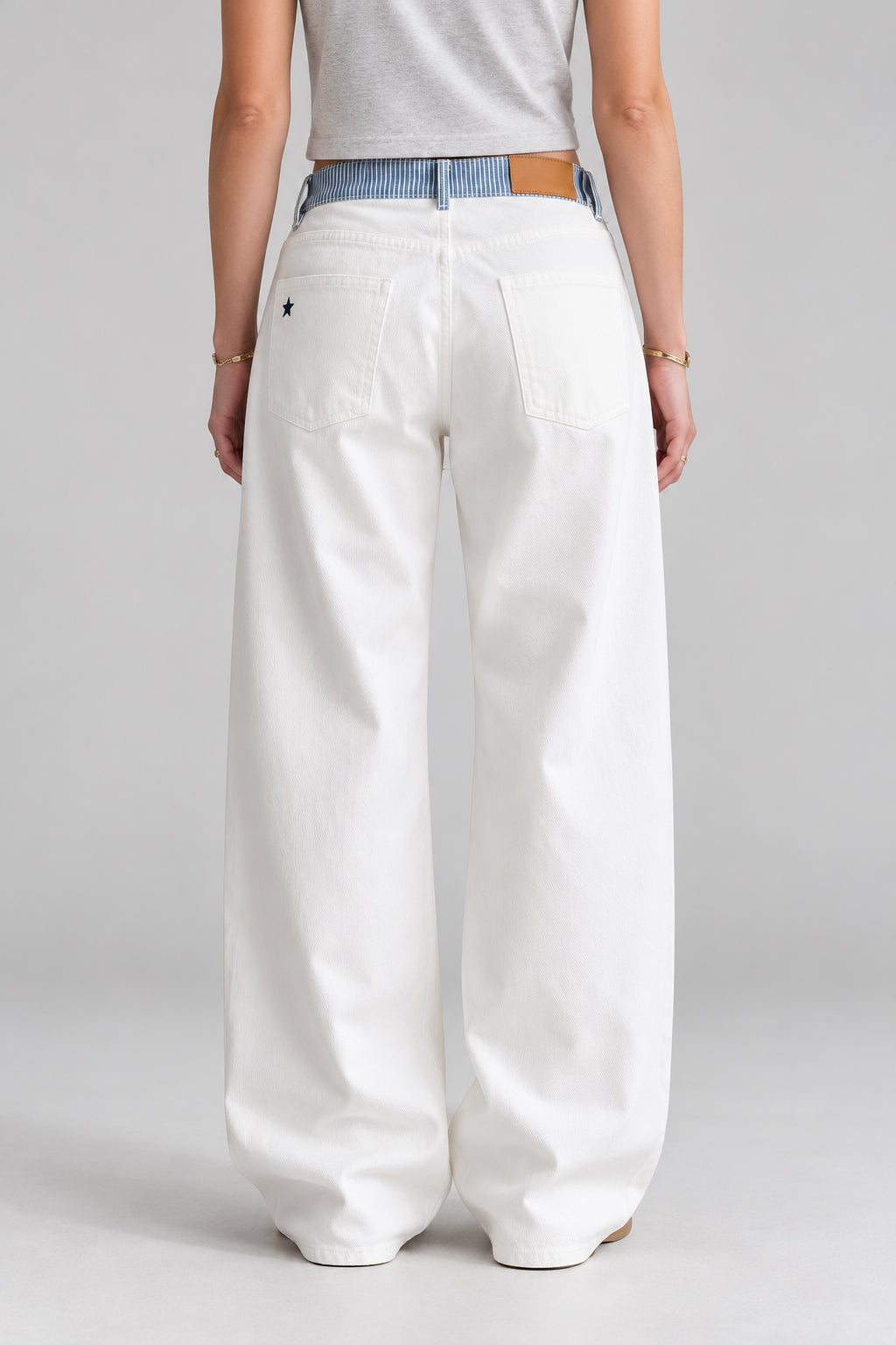 Contrast Tape Straight Leg Pants