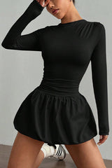 Stretch Puff Sleeve Work Dress