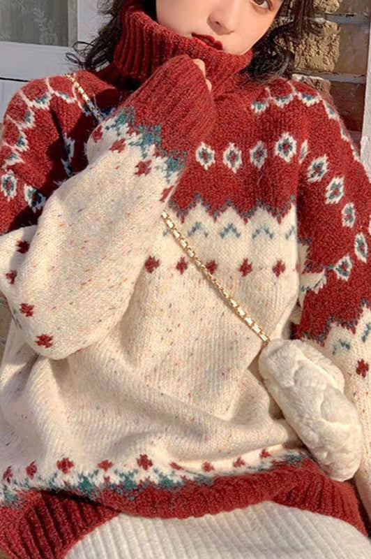 Christmas Red Turtleneck Sweater Main image