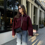 Colorblock Threaded Baseball Jacket