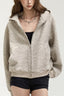 Soft Striped Relaxed Zip Up Hoodie