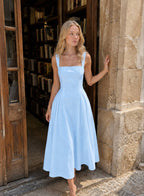 Waist Cinched Strap Vacation Dress
