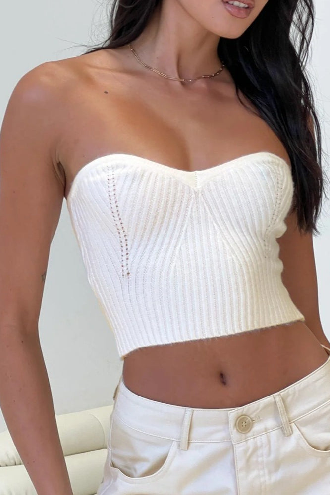 Bodycon Openwork Band Knit Top Secondary image