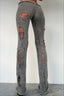 Distressed Ribbed Knit Flared Pants