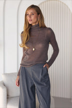 Openwork Loose Long Sleeve Knit Top