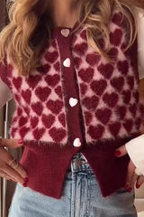 Heart Pattern Jacquard Sweater