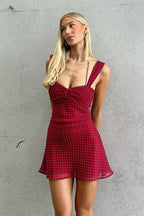 Chiffon Low Back Slip Dress