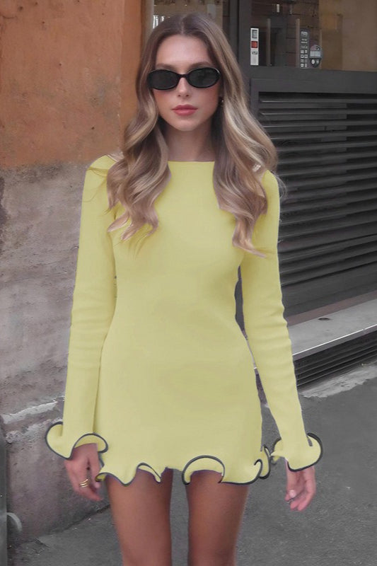Wave Hem Knit A-Line Birthday Dress Secondary image