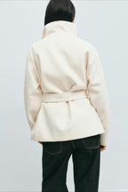 Structured Double Faced Wool Midi Coat
