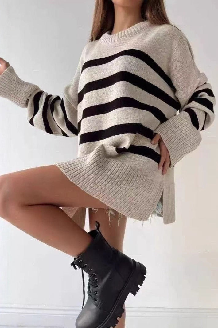 Loose Fit Striped Knit Sweater Secondary image