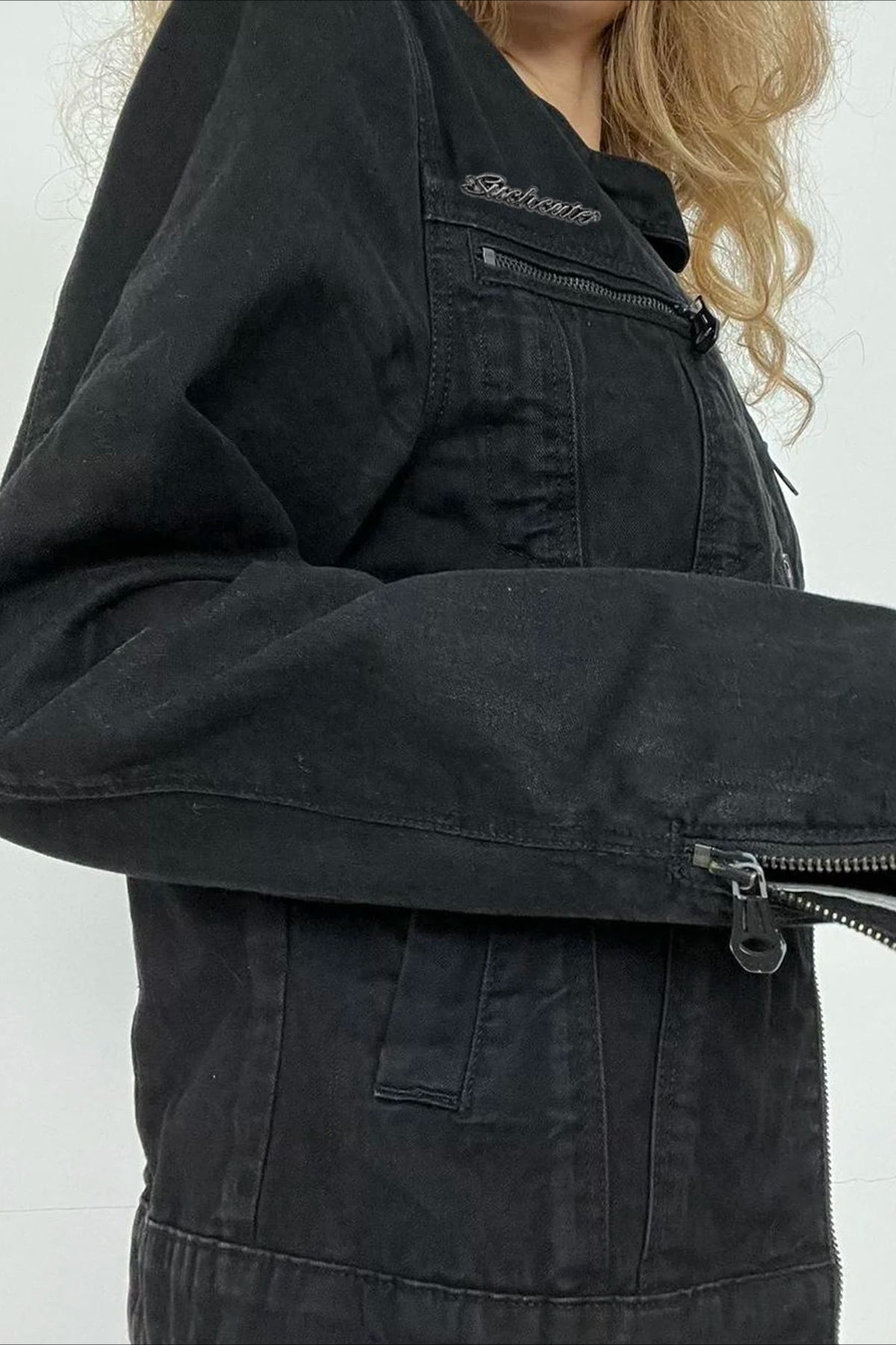 Double Zipper Denim Cargo Jacket Secondary image