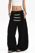 Hardware Loop Wide Leg Cargo Jeans
