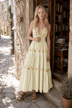 Floral Tie-Up Halter Boho Dress