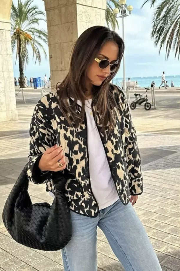 Textured Animal Print Jacket Main image
