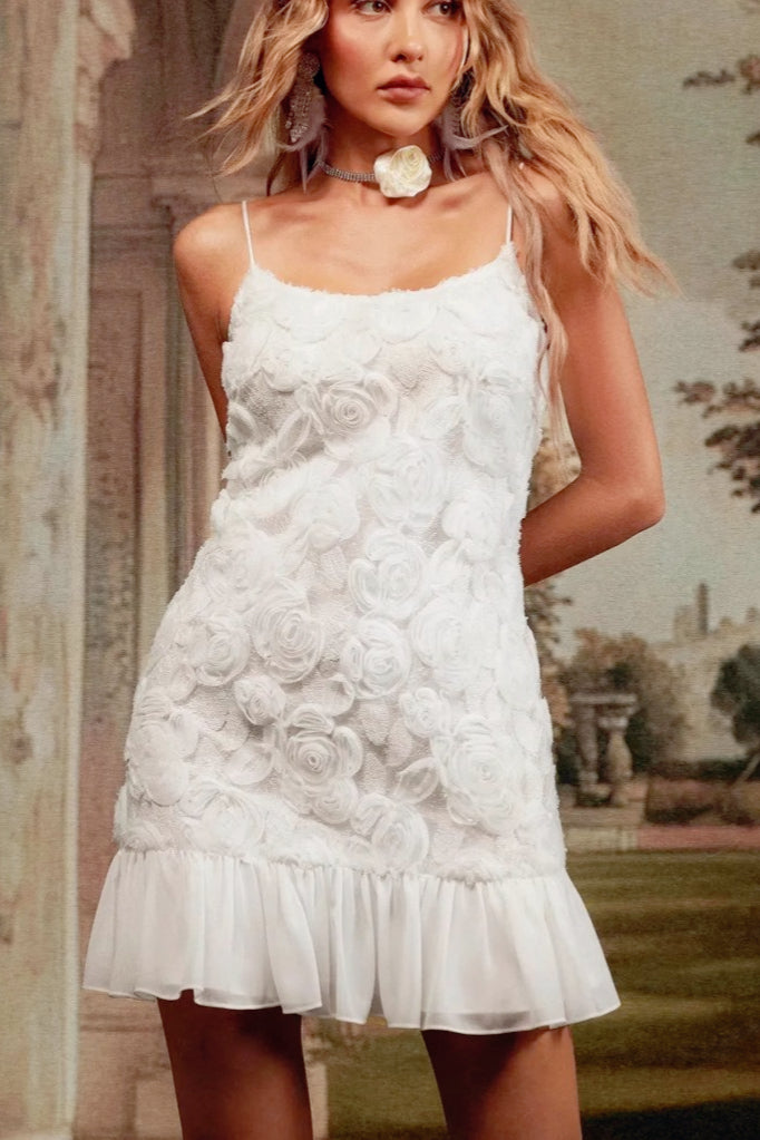 3D Floral Chiffon Slip Birthday Dress Secondary image