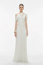 One Shoulder Asymmetric Slip Prom Dress