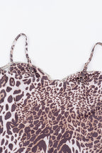 Leopard Lace Slit Slip Birthday Dress