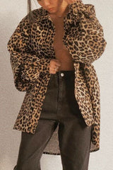 Leopard Oversized Shirt Style Coat