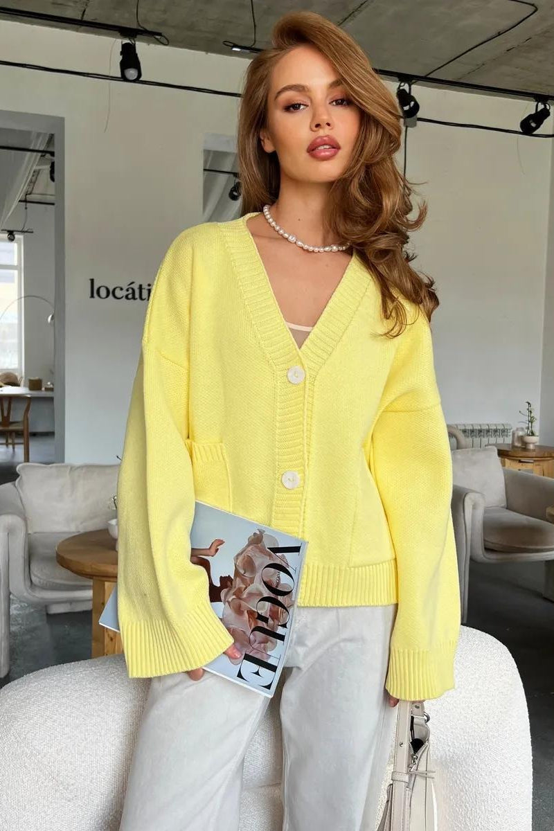 Loose Fit V Neck Cardigan Sweater Main image