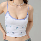 Fitted Lace Trim Crop Top