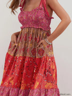 Floral Cami Straps Boho Dress